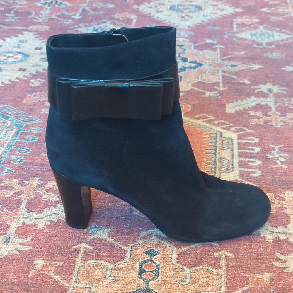 Chie Mihara Black Suede Heeled Boots